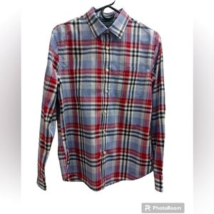 Banana Republic Plaid Shirt Man Long Sleeve Size M Untucked fit